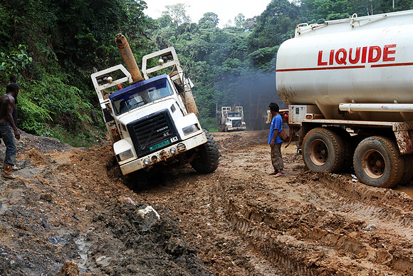 Logging Trucks in the Congo.