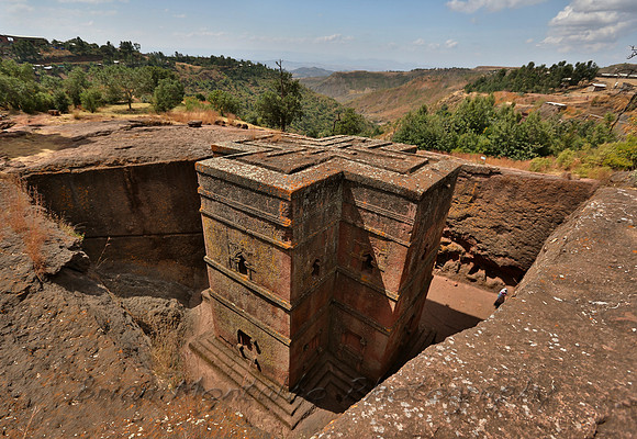 Church carved into stone,  Lalibela Ethiopia.