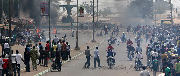 Riots and gunfire