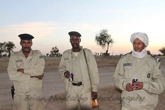 military police guarding us while we camped on the side of the road