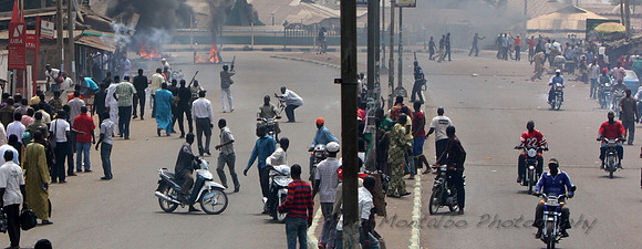 Riots and Gunfire in Nigeria.