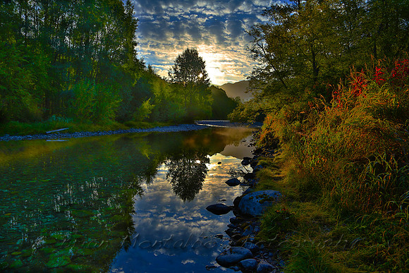 Sunrise along a river we were floating in Kamchatka.